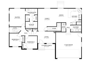 Floor Plan - Main Floor for Craftsman House Plan #1060-467 - 3 bed, 2.5 bath