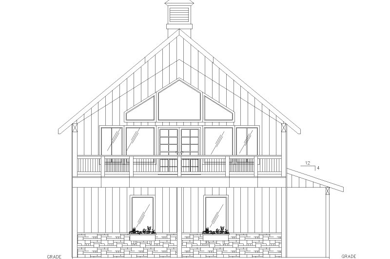 House Design - Exterior - Rear Elevation for Cabin House Plan #117-998 - 2 bed, 2.5 bath