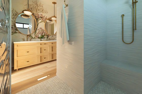 Interior - Master Bathroom 1 for Ranch House Plan #126-246 - 2 bed, 2 bath