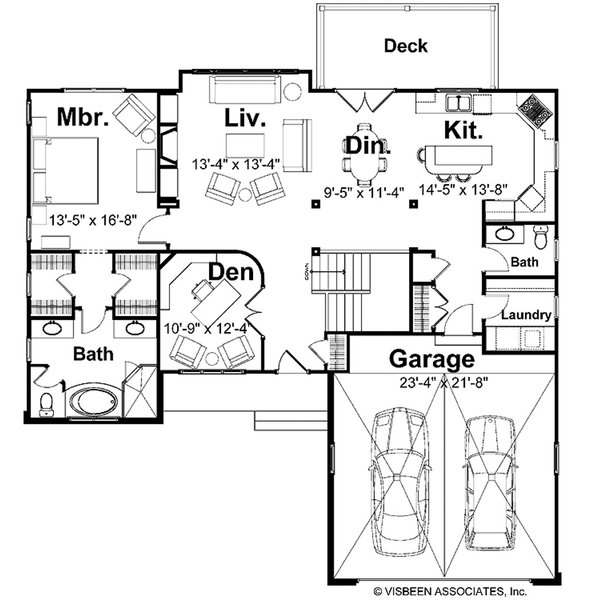 Dream House Plan - Floor Plan - Main Floor for Farmhouse House Plan #928-433 - 3 bed, 2.5 bath