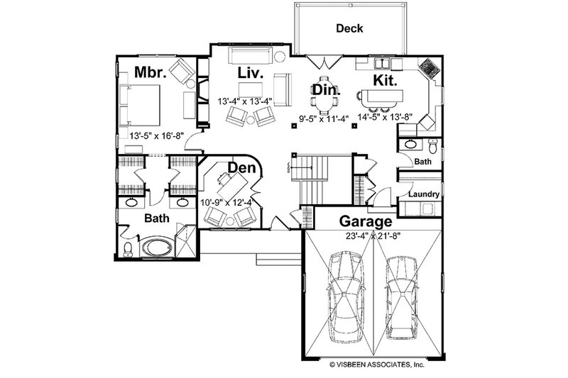 Dream House Plan - Floor Plan - Main Floor for Farmhouse House Plan #928-433 - 3 bed, 2.5 bath