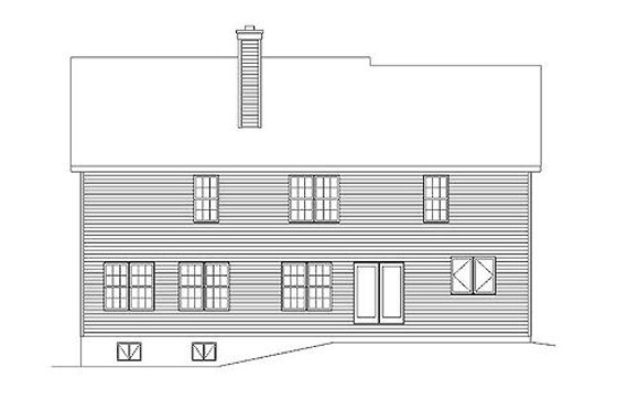 Exterior - Rear Elevation for Traditional House Plan #22-543 - 4 bed, 3.5 bath