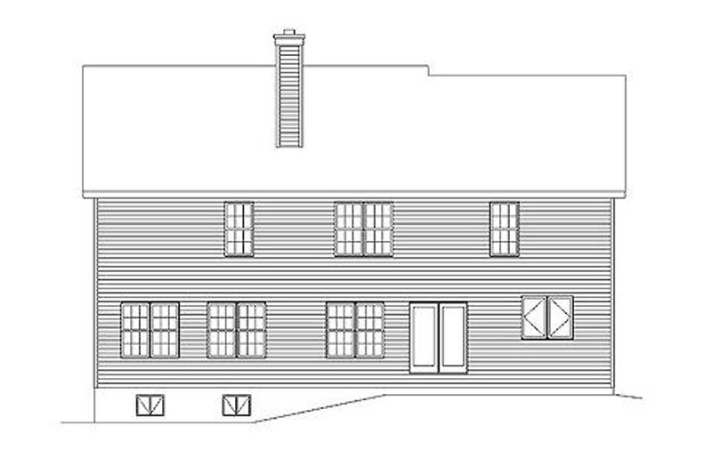 Home Plan - Exterior - Rear Elevation for Traditional House Plan #22-543 - 4 bed, 3.5 bath