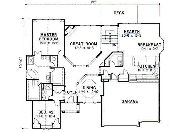 Traditional Floor Plan - Main Floor Plan #67-374