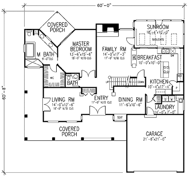 Home Plan - Country Floor Plan - Main Floor Plan #320-419