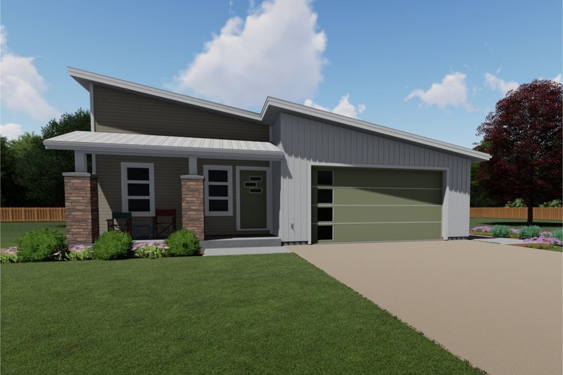 Dream House Plan - Contemporary Exterior - Front Elevation Plan #126-185
