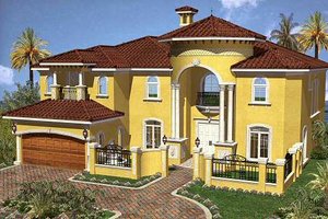 Mediterranean Exterior - Front Elevation Plan #420-170