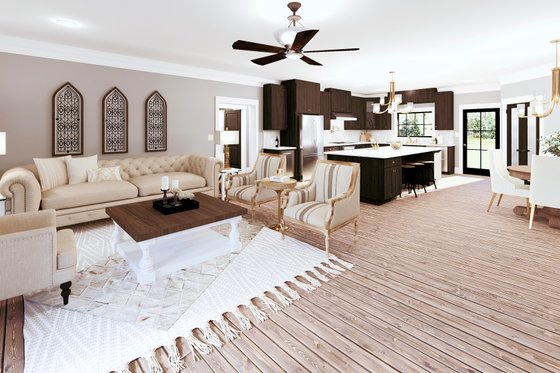 Interior - Family Room for Southern House Plan #44-269 - 3 bed, 2.5 bath