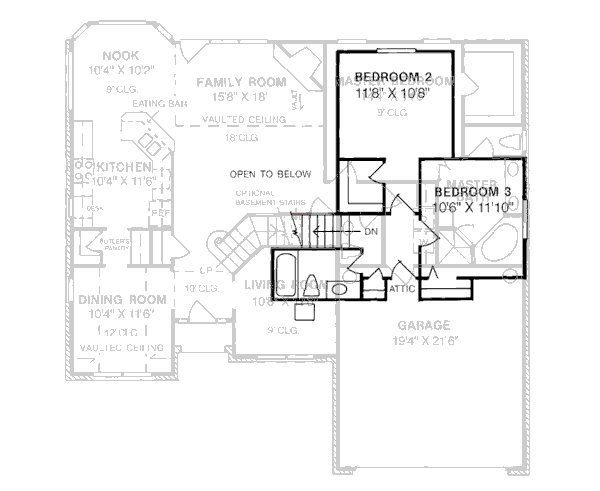 Dream House Plan - Traditional Floor Plan - Upper Floor Plan #20-179