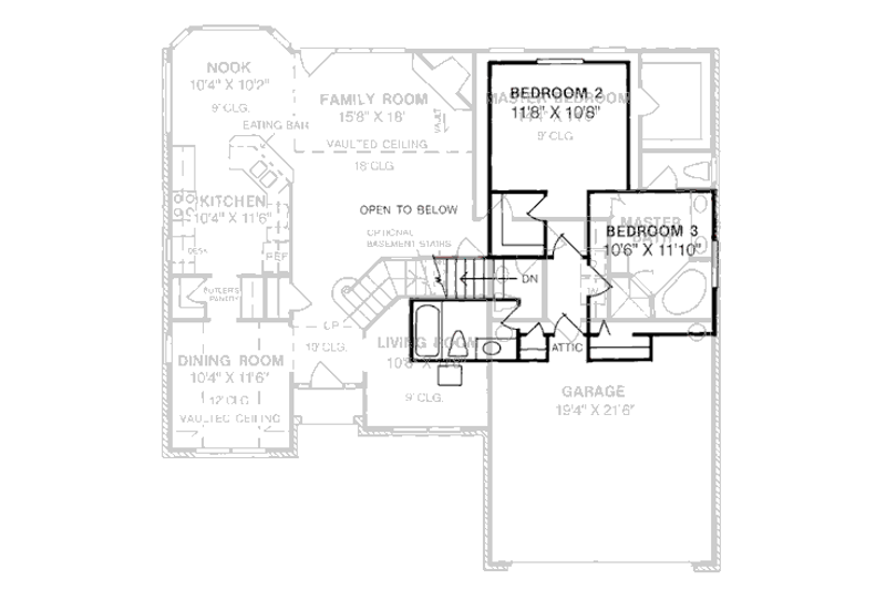 Dream House Plan - Floor Plan - Upper Floor for Traditional House Plan #20-179 - 3 bed, 2.5 bath