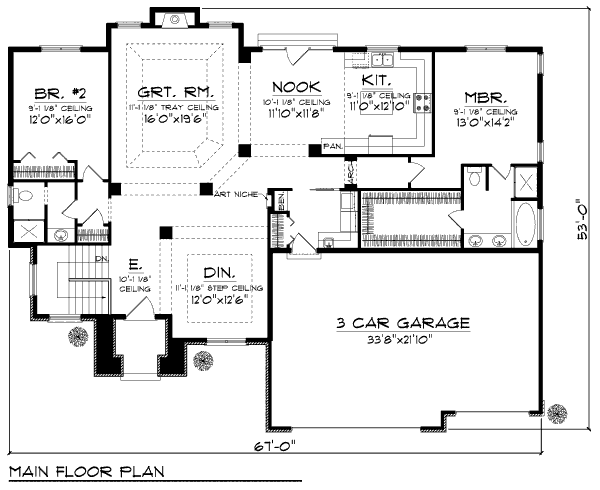 Bungalow Floor Plan - Main Floor Plan #70-978