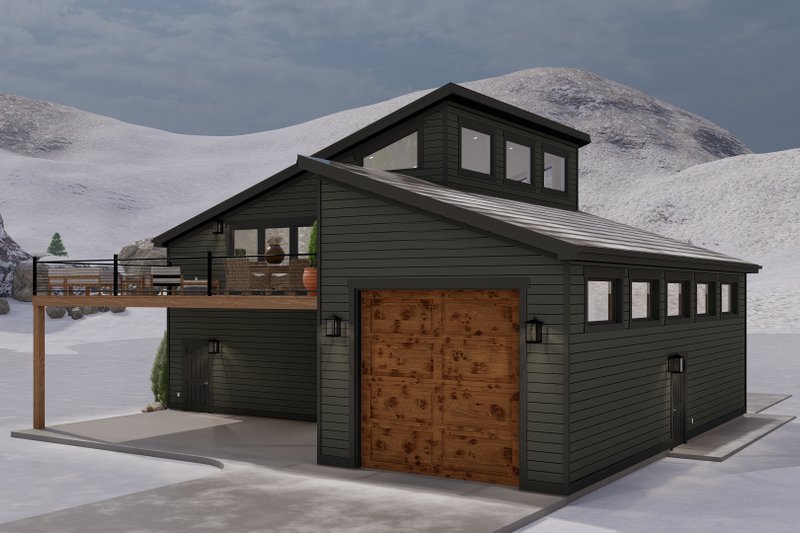 Architectural House Design - Exterior - Rear Elevation 1 for Modern House Plan #1060-117 - 1 bed, 1.5 bath