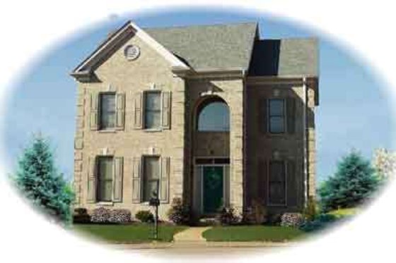 Exterior - Front Elevation for European House Plan #81-511 - 3 bed, 2.5 bath