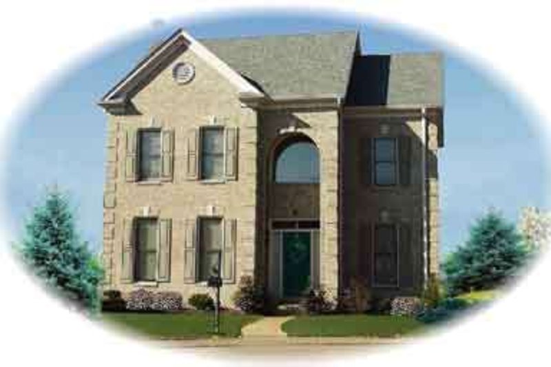 Exterior - Front Elevation 2 for European House Plan #81-511 - 3 bed, 2.5 bath