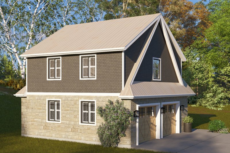 Architectural House Design - Exterior - Front Elevation 4 for European House Plan #1060-257 - 2 bed, 1.5 bath
