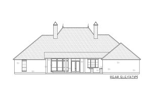 Exterior - Rear Elevation for Southern House Plan #1074-11 - 4 bed, 3 bath