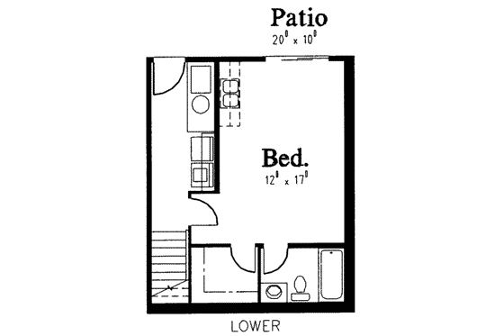 Floor Plan - Lower Floor for Traditional House Plan #303-447 - 3 bed, 2.5 bath