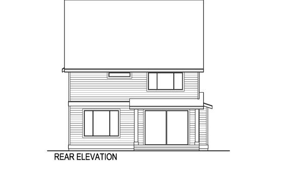 Exterior - Rear Elevation for Contemporary House Plan #569-66 - 4 bed, 2.5 bath