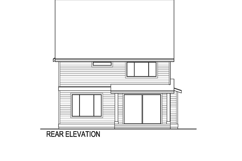 House Blueprint - Exterior - Rear Elevation for Contemporary House Plan #569-66 - 4 bed, 2.5 bath