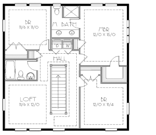 Craftsman Floor Plan - Upper Floor Plan #423-15