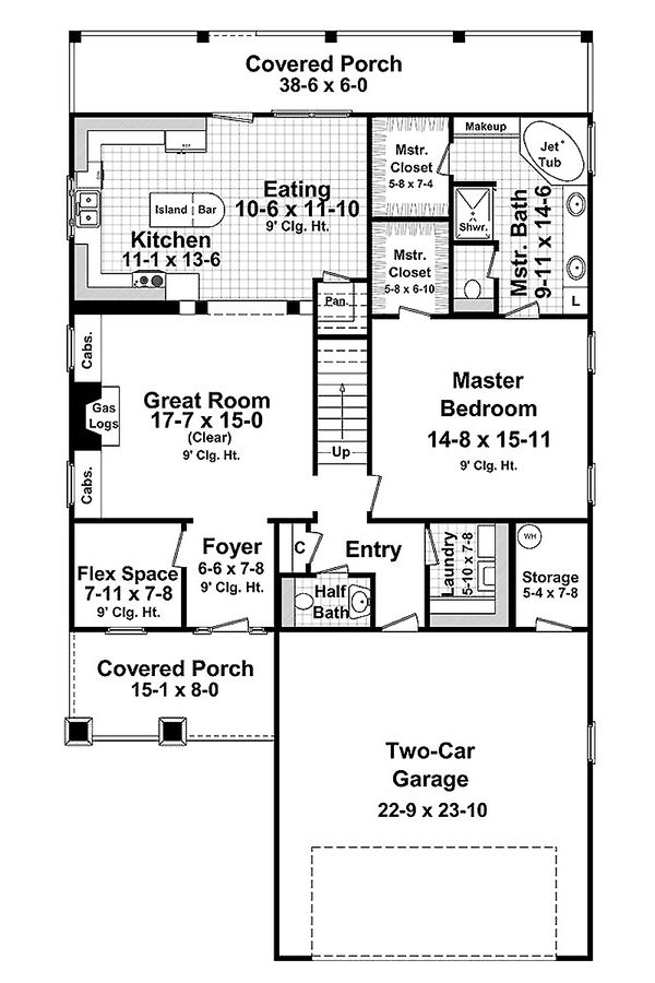 Architectural House Design - Craftsman Floor Plan - Main Floor Plan #21-265