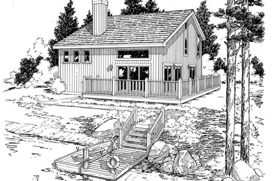 Exterior - Other Elevation for Cabin House Plan #312-430 - 3 bed, 2 bath