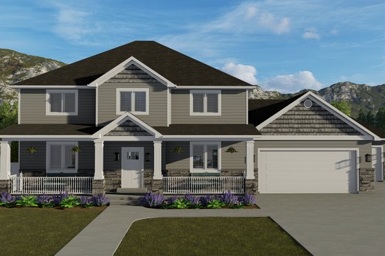 Exterior - Front Elevation 6 for Traditional House Plan #1060-8 - 5 bed, 4 bath