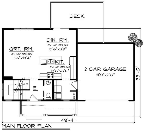 Home Plan - Farmhouse Floor Plan - Main Floor Plan #70-1454