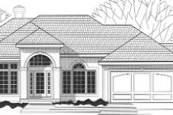 Exterior - Front Elevation for Mediterranean House Plan #67-759 - 4 bed, 4 bath