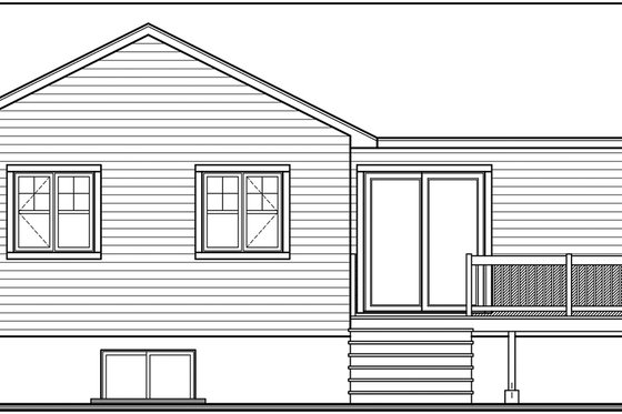 Exterior - Rear Elevation for Craftsman House Plan #23-2696 - 3 bed, 1 bath