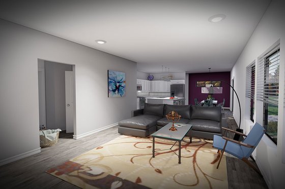 Interior - Family Room for Prairie House Plan #70-1511 - 3 bed, 2.5 bath