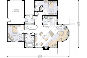 Floor Plan - Main Floor for Modern House Plan #23-162 - 2 bed, 2 bath