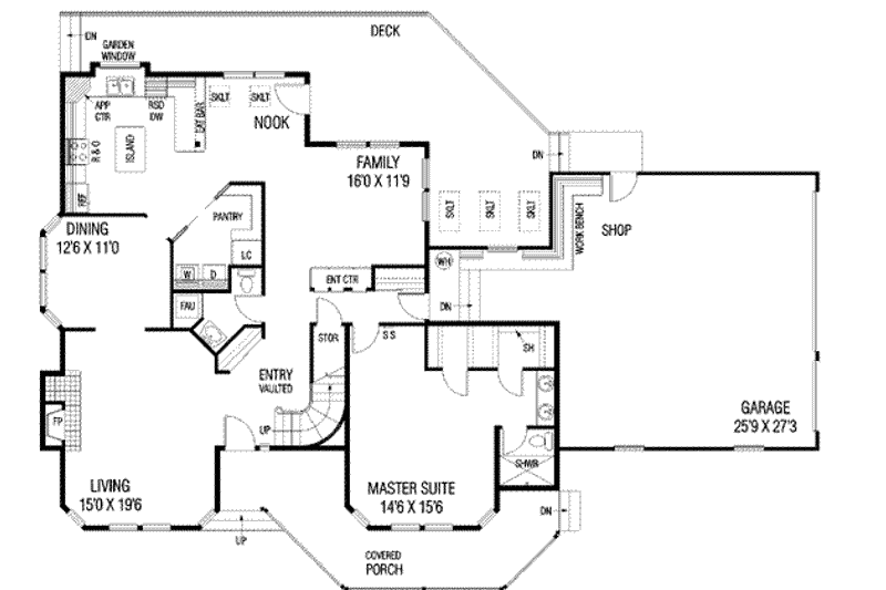 Architectural House Design - Floor Plan - Main Floor for Traditional House Plan #60-563 - 4 bed, 3.5 bath