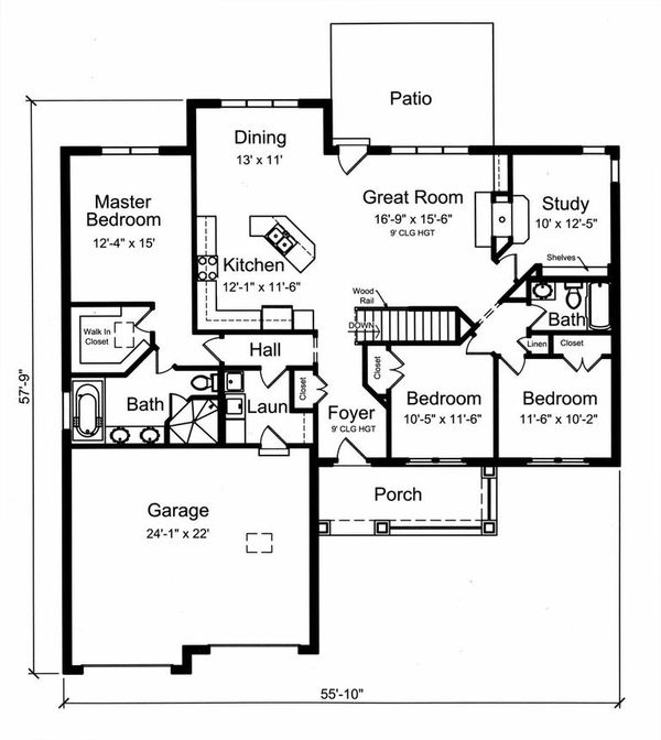 Craftsman Floor Plan - Main Floor Plan #46-524