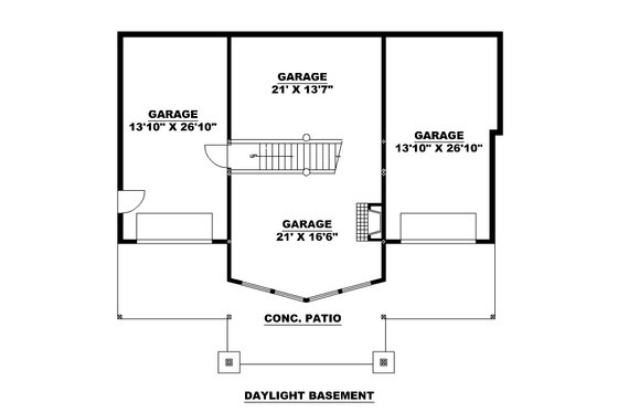 Floor Plan - Lower Floor for Craftsman House Plan #117-886 - 3 bed, 2.5 bath