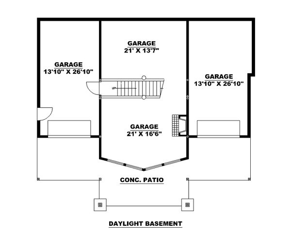Craftsman Floor Plan - Lower Floor Plan #117-886