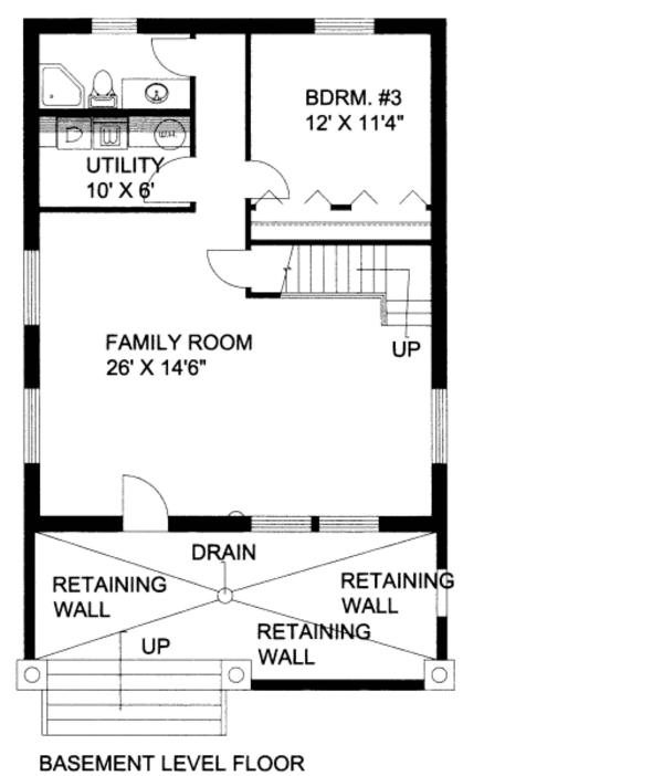 Bungalow Floor Plan - Lower Floor Plan #117-697