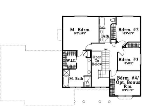 Floor Plan - Upper Floor for Traditional House Plan #78-102 - 4 bed, 2.5 bath