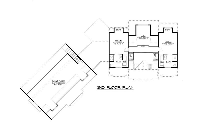 Architectural House Design - Floor Plan - Upper Floor for Craftsman House Plan #1064-346 - 3 bed, 3.5 bath