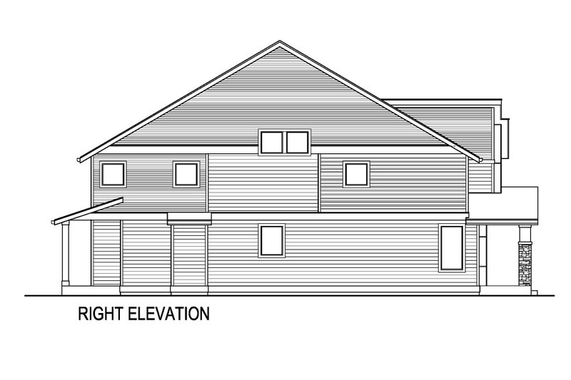 House Blueprint - Exterior - Other Elevation 1 for Contemporary House Plan #569-66 - 4 bed, 2.5 bath