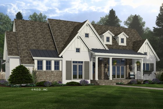Exterior - Front Elevation 4 for Farmhouse House Plan #51-1305 - 3 bed, 2.5 bath