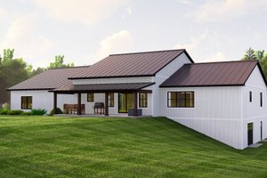Exterior - Rear Elevation for Country House Plan #1064-234 - 3 bed, 2 bath