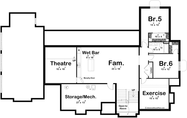 House Blueprint - Cottage Floor Plan - Lower Floor Plan #455-598