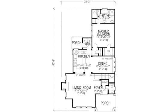 Floor Plan - Main Floor for Traditional House Plan #410-323 - 3 bed, 2.5 bath