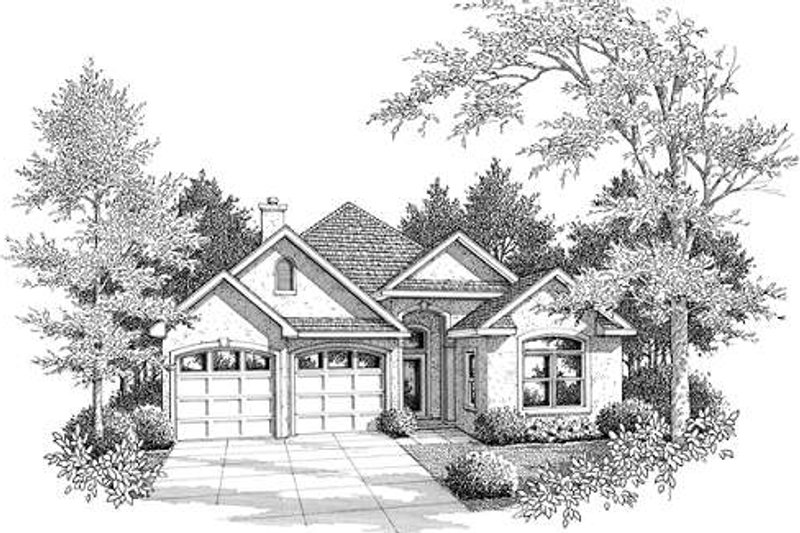 European Style House Plan - 3 Beds 2 Baths 1745 Sq/Ft Plan #14-233