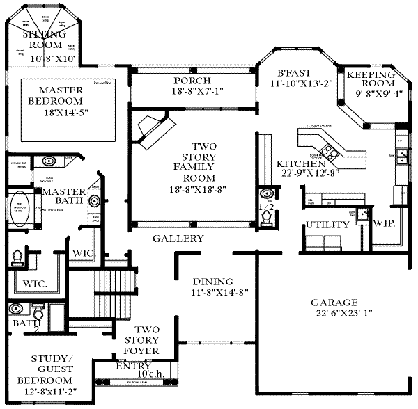 European Floor Plan - Main Floor Plan #69-170