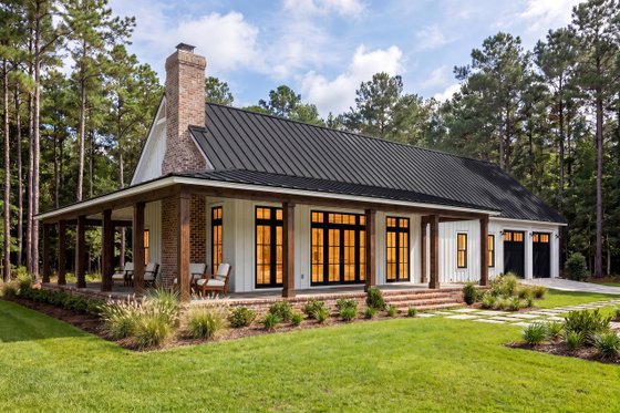 Exterior - Front Elevation 4 for Barndominium House Plan #430-434 - 4 bed, 2.5 bath