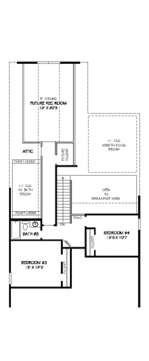 European Floor Plan - Upper Floor Plan #424-155
