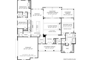 Floor Plan - Main Floor for Ranch House Plan #927-1030 - 3 bed, 2.5 bath