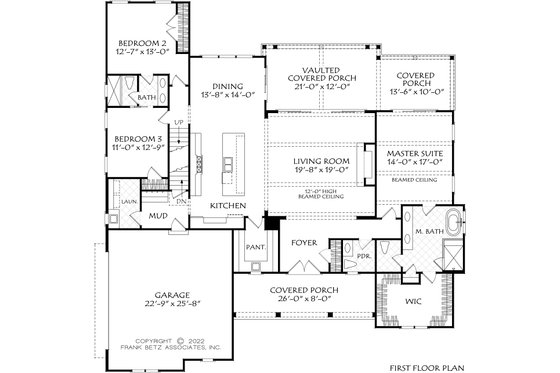 Floor Plan - Main Floor for Ranch House Plan #927-1030 - 3 bed, 2.5 bath